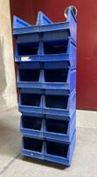 Lagerboxen blau Kunststoff 12 Stk. Stapelbar gebraucht