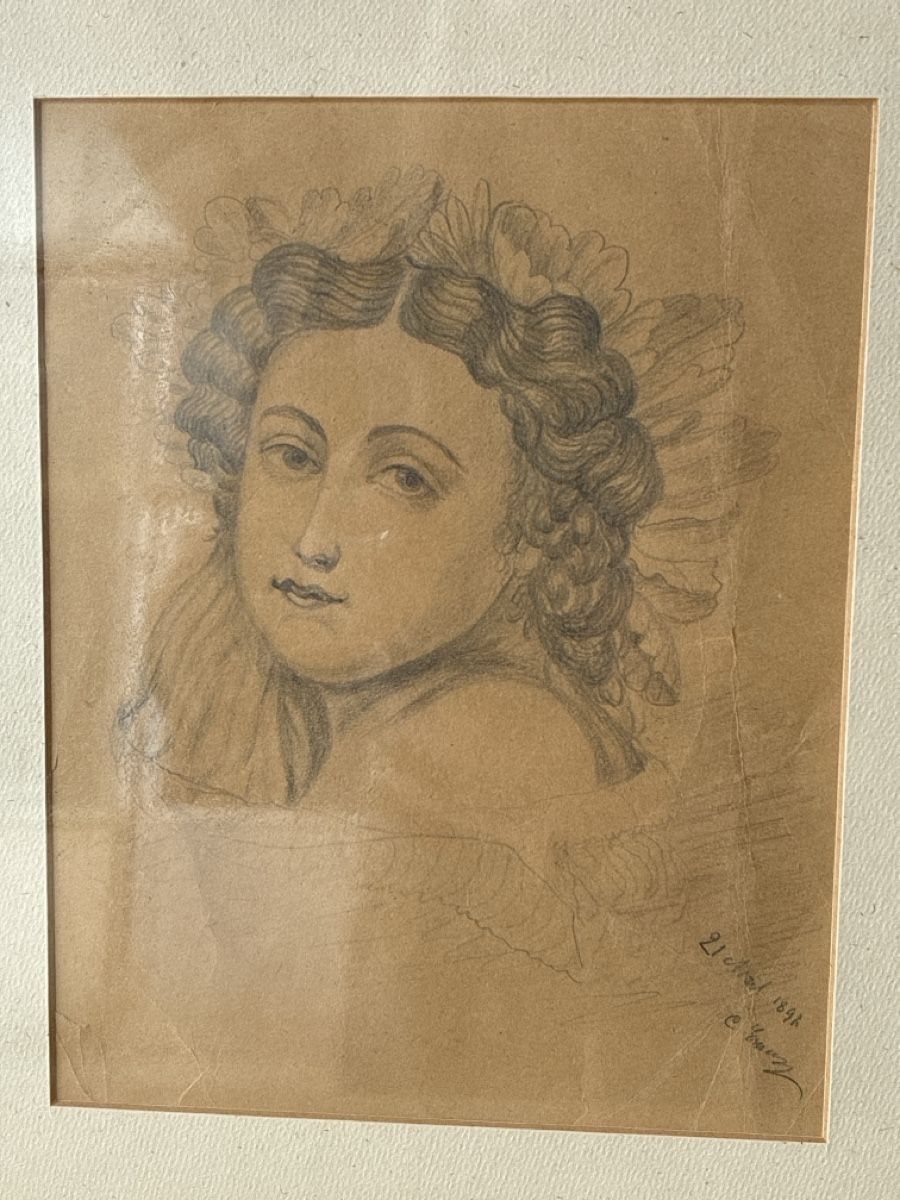 Gemälde: Dessin Encadré d'Époque -  Élégance  – Gebraucht aus Lully FR von myr_pzt8 1