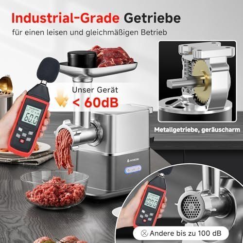 Appareils de cuisine: Leiser Fleischwolf Elektrisch 3000W Max DC-Motor Nur 60 – Neuf avec emballage d'origine à Hundwil par Mr.Wong 3