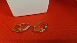Elegante Ohrclips, bicolor, gold-silberfarben, zeitlos!