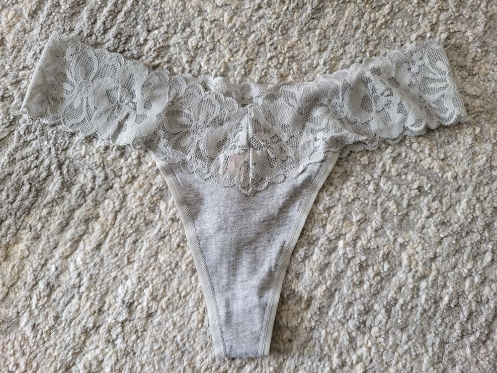 Victoria's Secret String in M Grau Spitzenbund Neu (Neu und ...