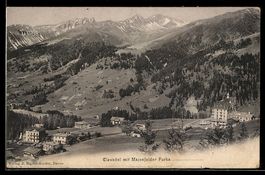 AK Clavadel, Ortsansicht mit Majenfelder Furka