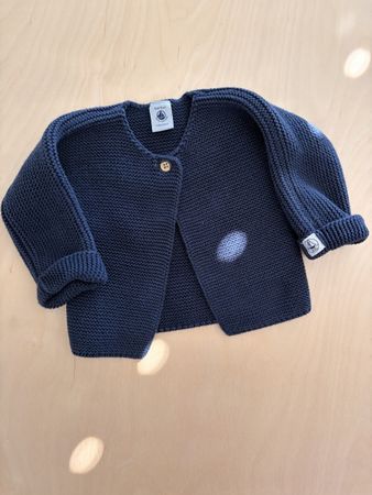 Gilet bébé Petit Bateau bleu marine taille 12 mois