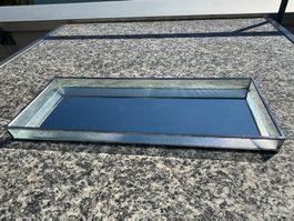 Tablett mit Spiegelglas, NEU, sehr speziell und edel