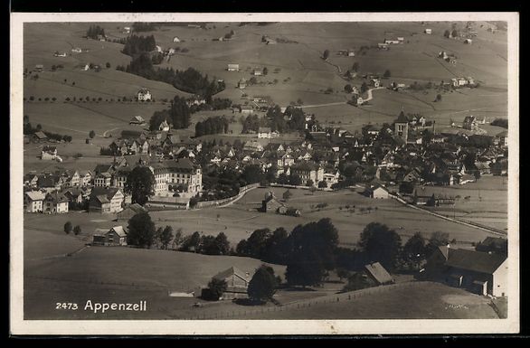 Cartoline postali: Appenzell, Totalansicht aus der Vogelsch – Usato da Berlin venduto da bartko-reher