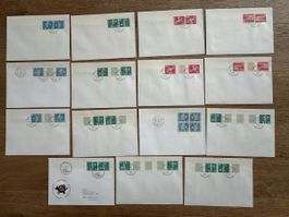 Schweiz - 15x Kehrdrucke auf Brief zT mit ET Stempel und Zwi