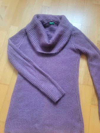 Lila Benetton Wollpullover, Grösse M, Kuschelig