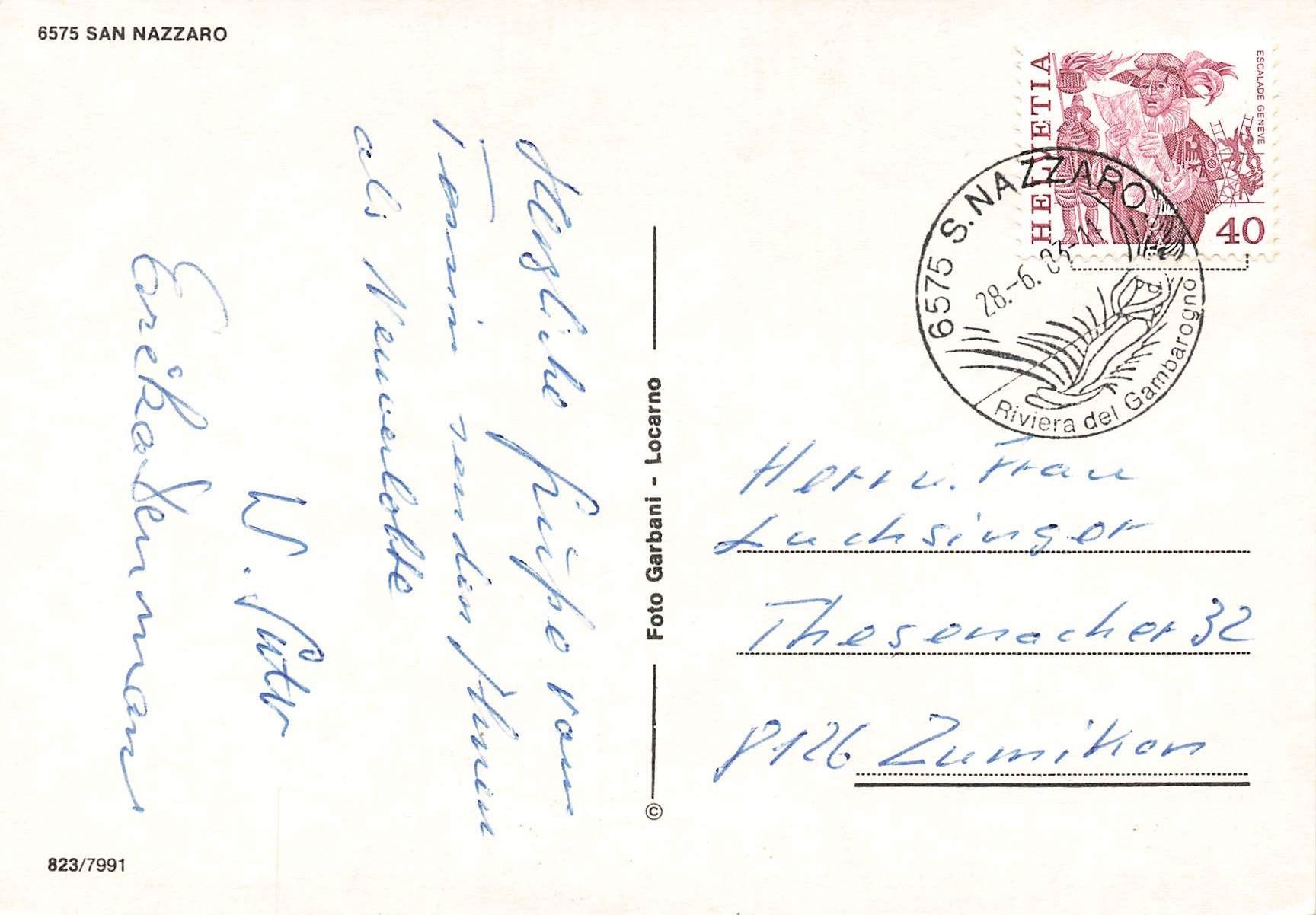 Cartoline postali: Gambarogno San Nazzaro – Usato da Biasca venduto da Blenio71 1