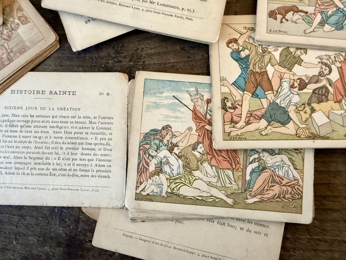 Cartoline postali: Antike illustrierte religiöse Karten, "HISTOIRE SAINTE" – Usato da Lamone venduto da LaCantinaMagica
