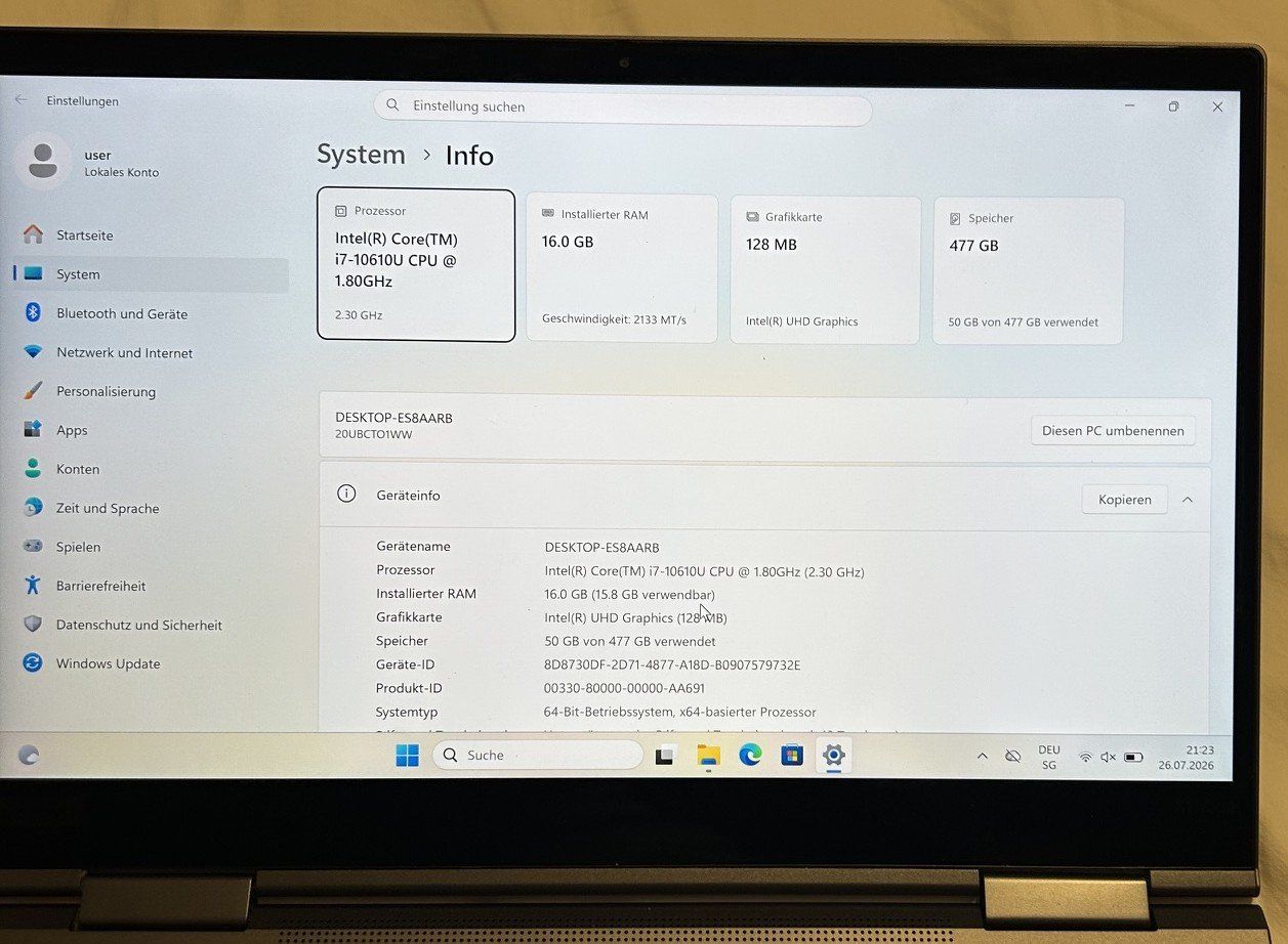 Lenovo Notebooks: Lenovo ThinkPad X1 Yoga Gen 5 – Gebraucht aus Rüti - ZH von Elturco31 2