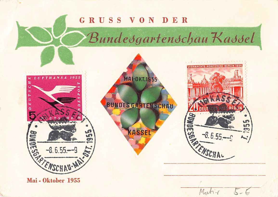 Tutti i francobolli: Sonderkarte BUNDESGARTENSCHAU 1955 – Usato da Lufingen venduto da philatelieshop