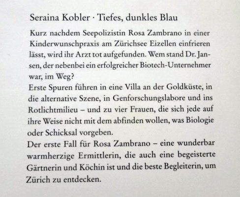 Livres: Seraina Kobler Tiefes, dunkles Blau – D'occasion à Wetzikon ZH par strubeli024 1