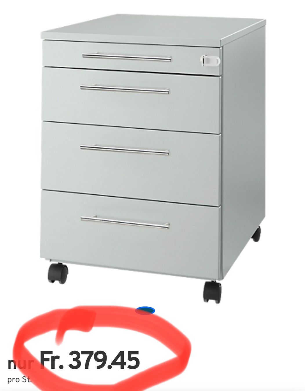 Korpus: neuer Rollcontainer Rollkorpus mit 3 Schübe 43x58x58cm – Neu (gemäss Beschreibung) aus Necker von liq24