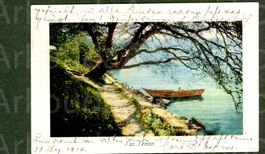AK color Farblitho Lac Léman, Stillleben mit Kahn ≈ 1912