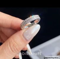 Bague argent avec diamants de moissanite certifiés GRA