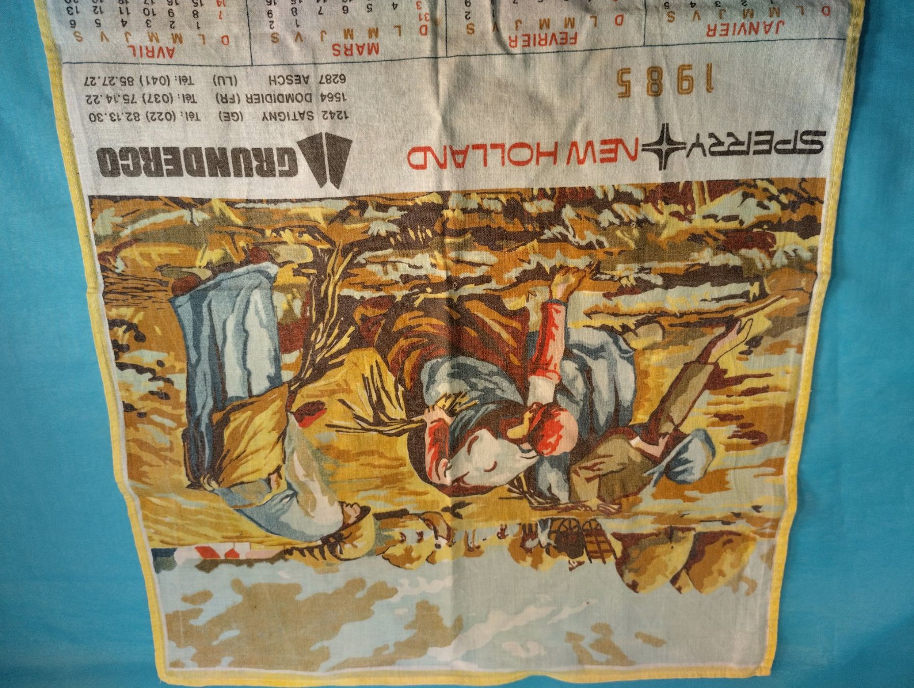 Calendari: Stoffkalender, Schweiz, 1985, Lehner – Usato da Bellach venduto da JingleCherry 1
