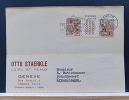 Ganzsache,  OTTO STAERKLE , GENEVE , 1949 gelaufen