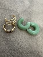 2er Set Ohrringe in Mintgrün und Gold
