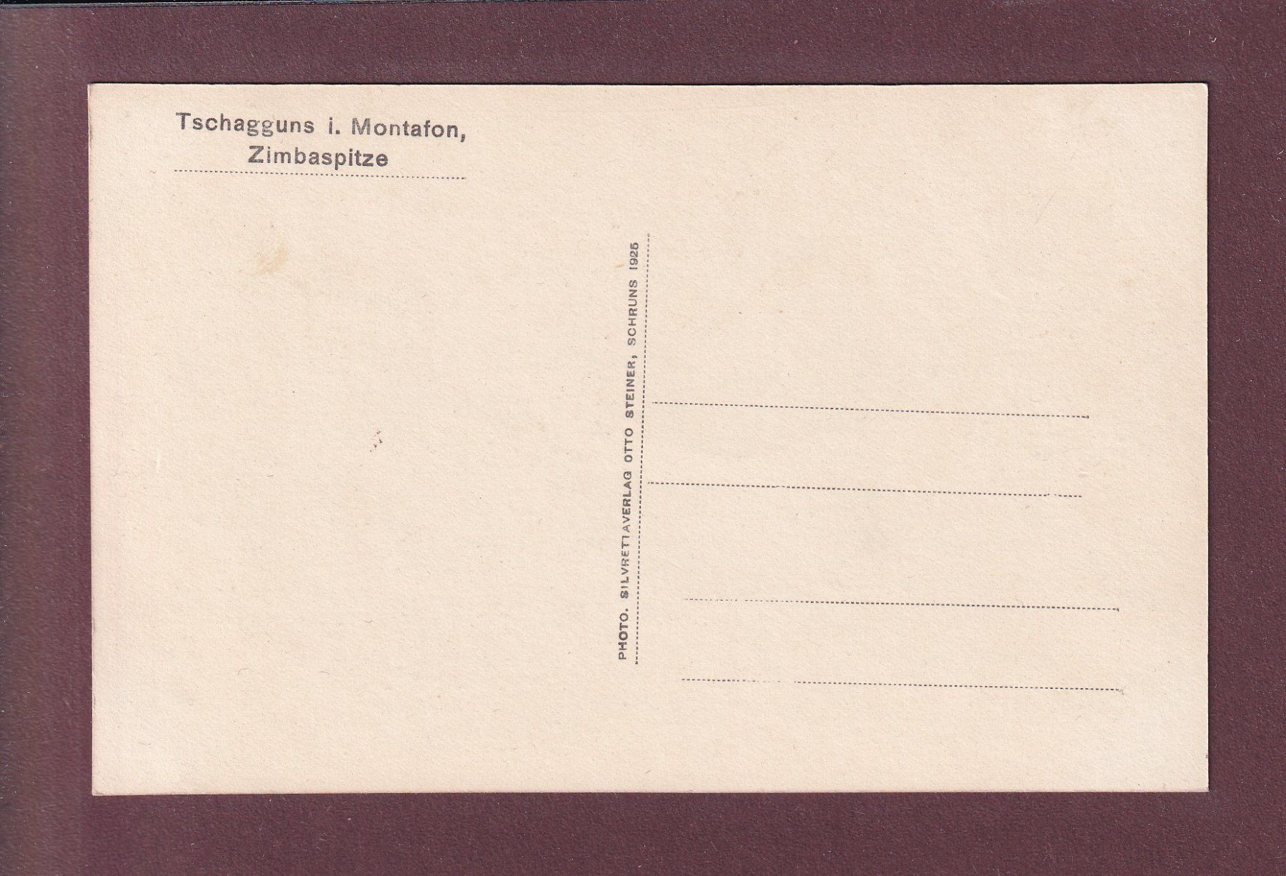 Cartoline postali: TSCHAGGUNS i. Montafon - Zimbaspitze – Usato da Pully venduto da nicecards 1
