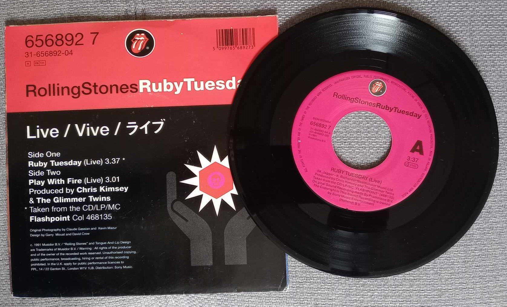 Schallplatten: Rolling Stones ‎– Ruby Tuesday / disque 7" vinyl 1991 – Gebraucht aus Le Locle von borgespatricia 1