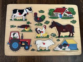 Holz Bauernhof Puzzle 10 Teile 