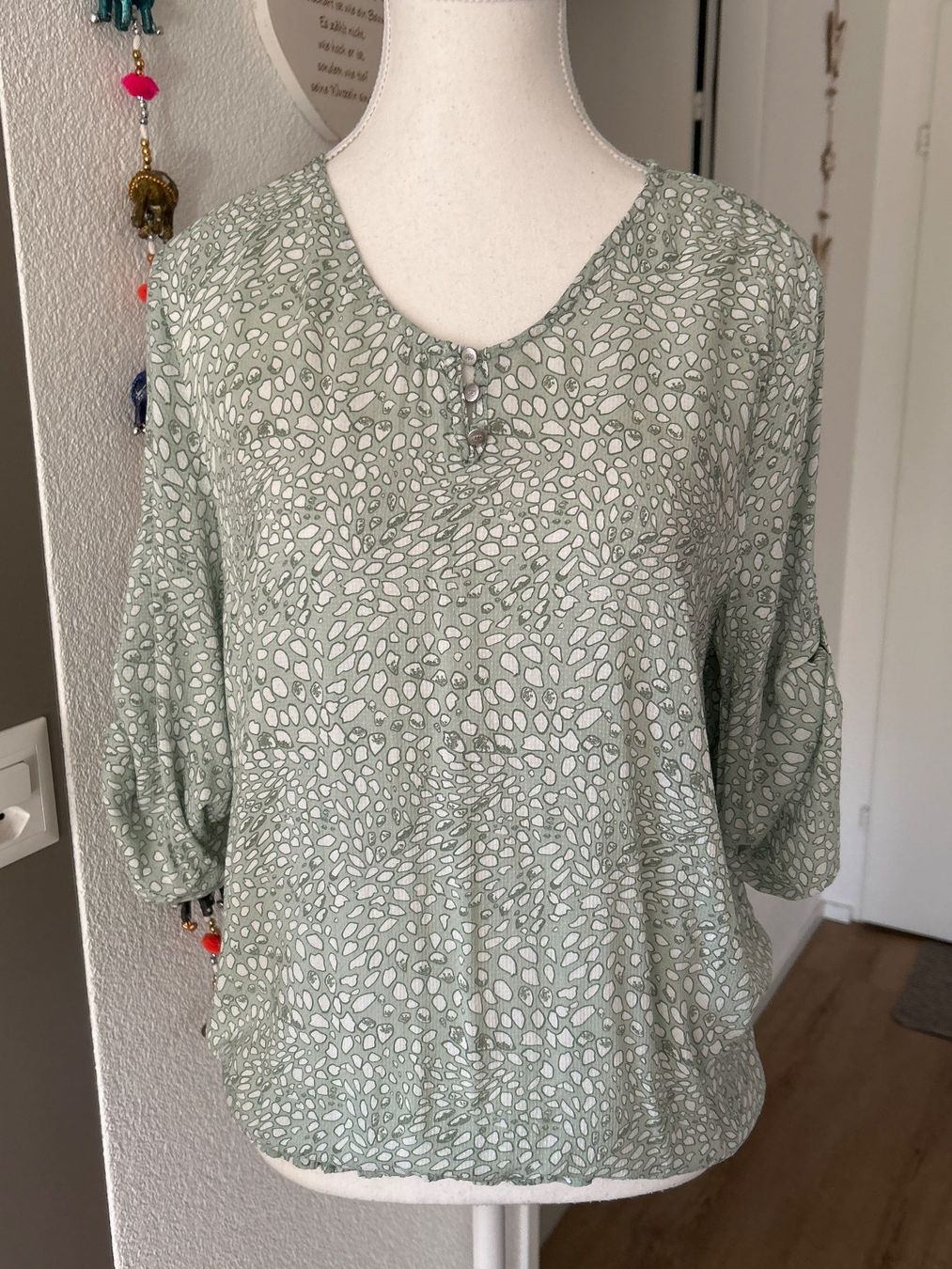 Camicette: 3/4 Arm Blusenshirt mint mit Muster von Multiblu Gr. 40 – Usato da Brunnen venduto da Nala2929 3
