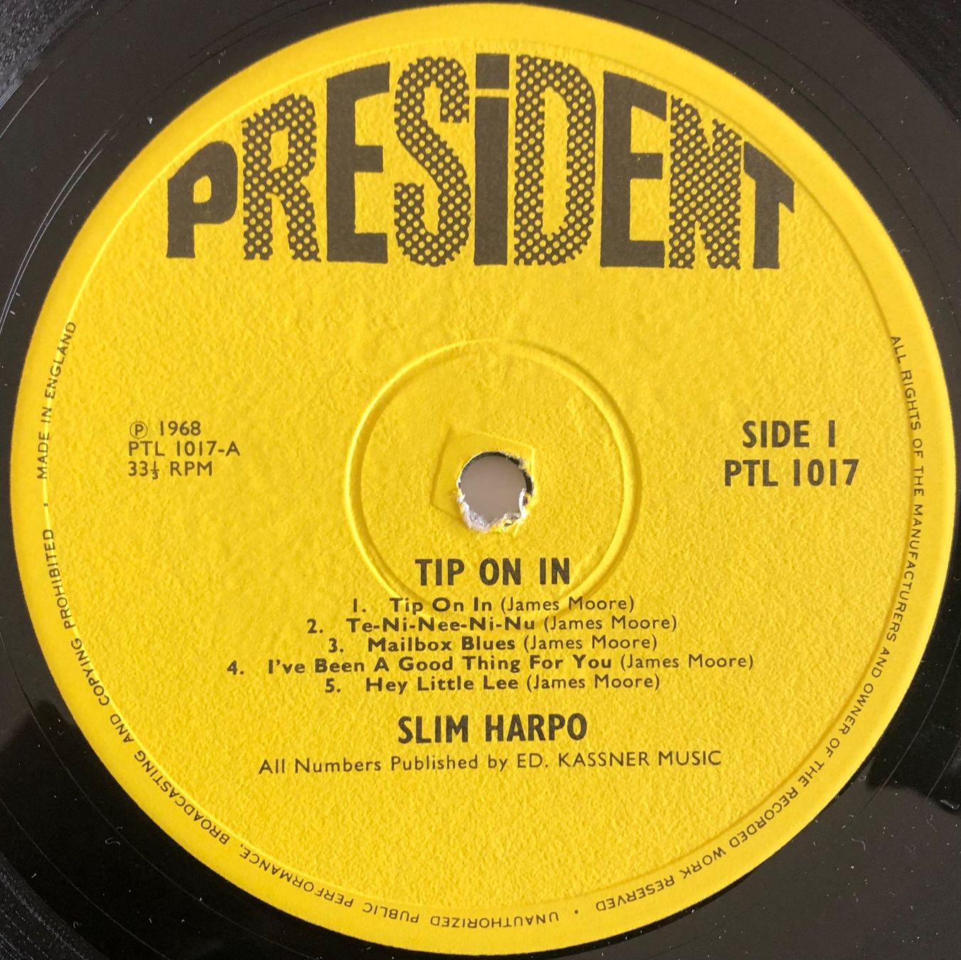 Dischi in vinile: SLIM HARPO - TIP ON IN – Usato da Poliez-Pittet venduto da Newtown-Records 2