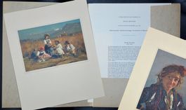 Mappe mit 12 Reproduktionen nach Gemälden von Frank Buchser
