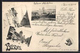 AK Bern, Schloss, Kirche, Strassenpartie