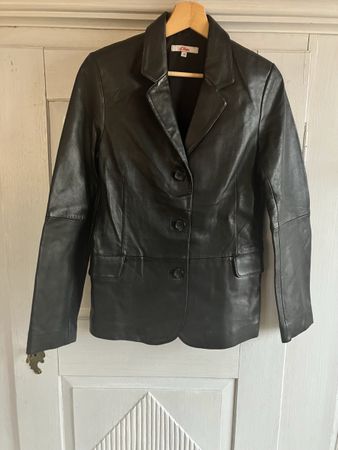 Echtleder Blazer von s.Oliver, Schwarz
