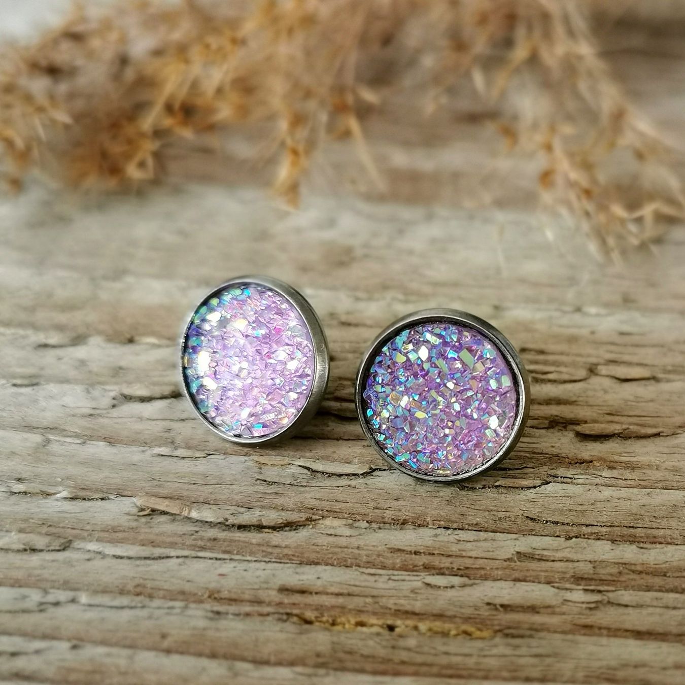 Orecchini pendenti & Orecchini a lobo: Ohrstecker Lila Glitter – Nuovo e nell'imballaggio originale da Obergerlafingen venduto da Sigus