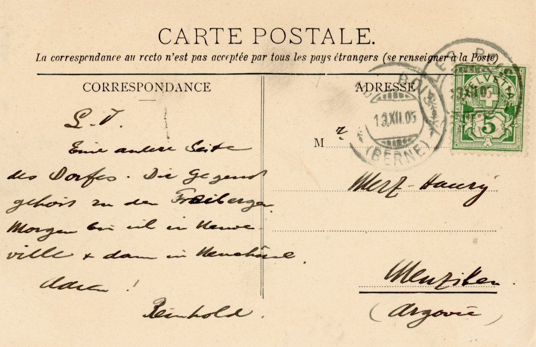 Cartoline postali: Les Bois  JU      en  1 9 0 5 – Usato da Brig venduto da Valcards54 1