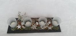 Advents Gesteck in Silber