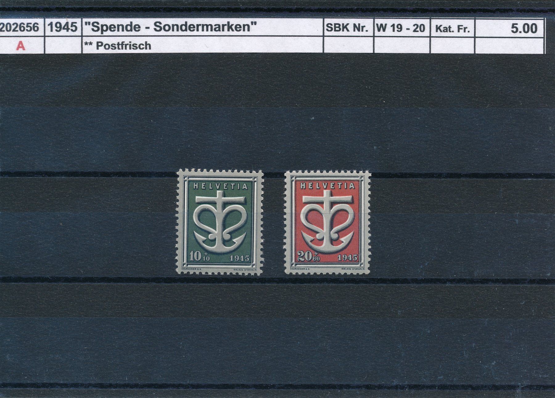 Tutti i francobolli: 1945 "Schweizer Spende - Sondermarken", ** postfrisch – Nuovo (secondo la descrizione) da Winterthur venduto da Zupogeru