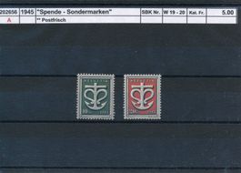 1945 "Schweizer Spende - Sondermarken", ** postfrisch