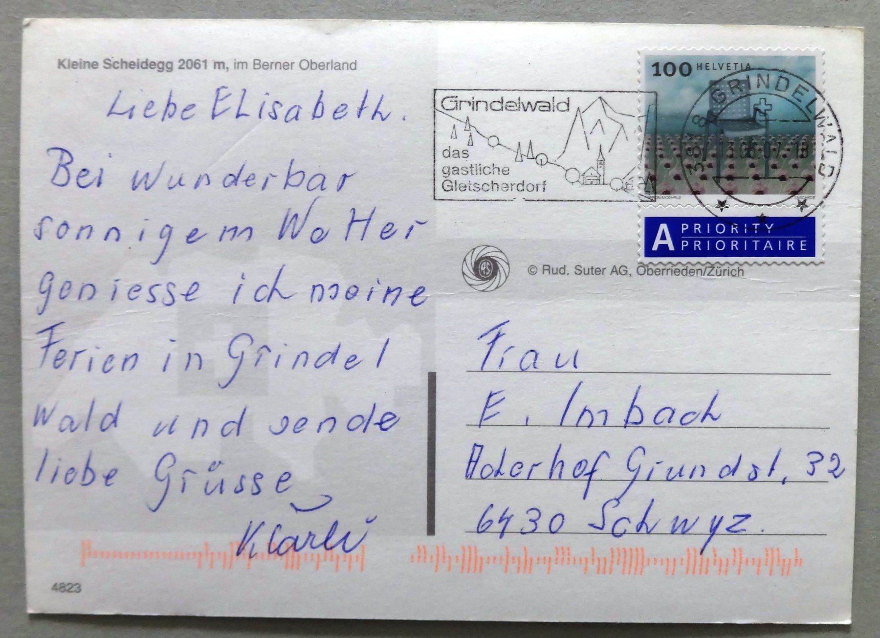 Ansichtskarten: Kleine Scheidegg 2061 m, B.O. – Gebraucht aus Fétigny von Billy2miny 1