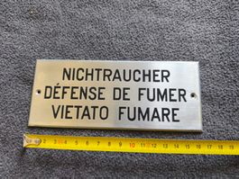 Ancienne plaque "Défense de Fumer" en 3 langues