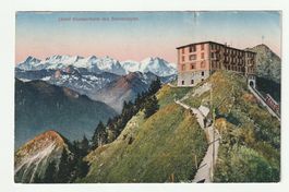 Postkarte Stans Hotel Stanserhorn mit Berneralpen 15.07.1924