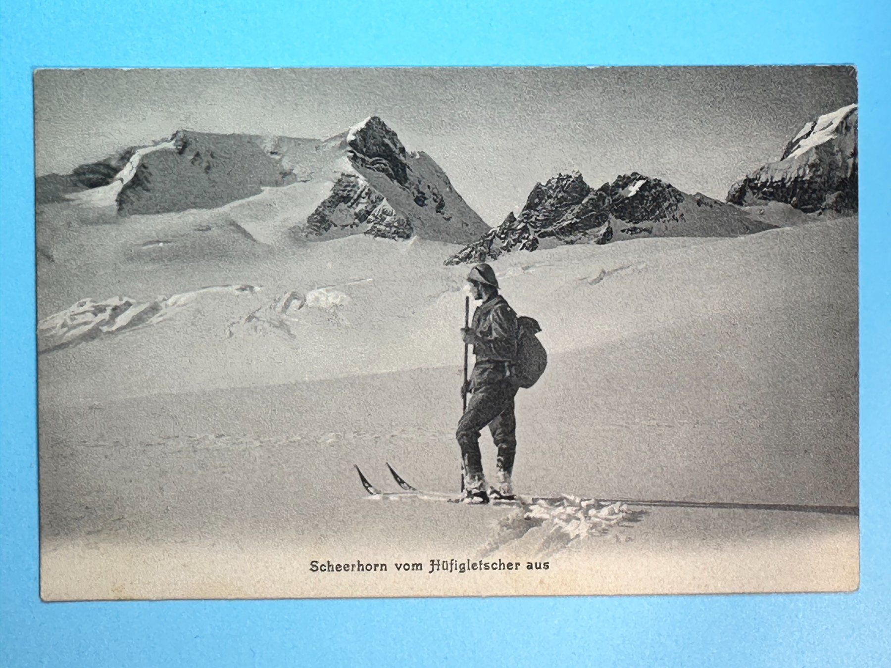 Cartoline postali: Scheerhorn - vom Hüfigletscher aus - belebt – Usato da Steg VS venduto da danwer74