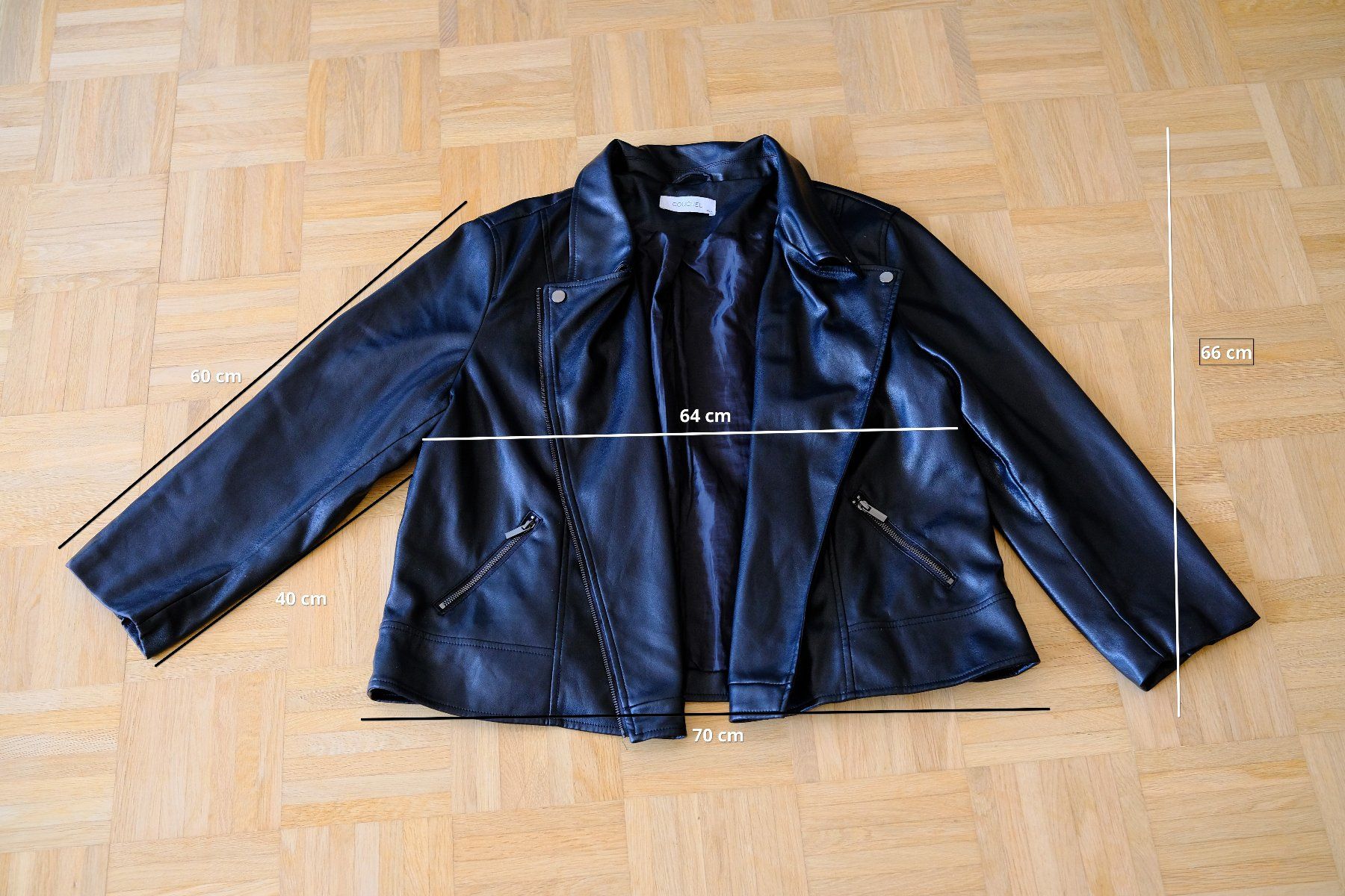 Giacche: Faux Leather Jacket noir biker style Couchel – Usato da Moutier venduto da Noctophobia 1