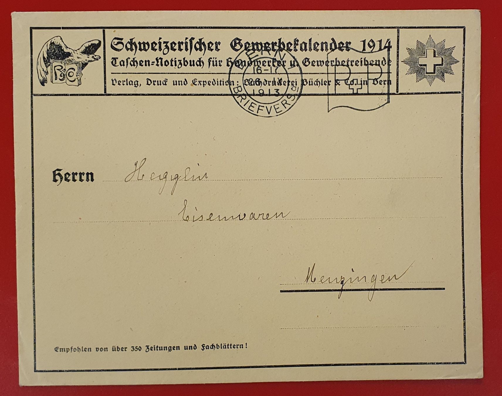 Tutti i francobolli: Illustrierter Brief Bern 1913 – Usato da Kreuzlingen venduto da Rschweiz1 1