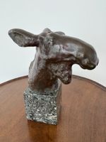 Frederik Frisendahl Elchkopf Bronze auf Marmaorsockel, antik