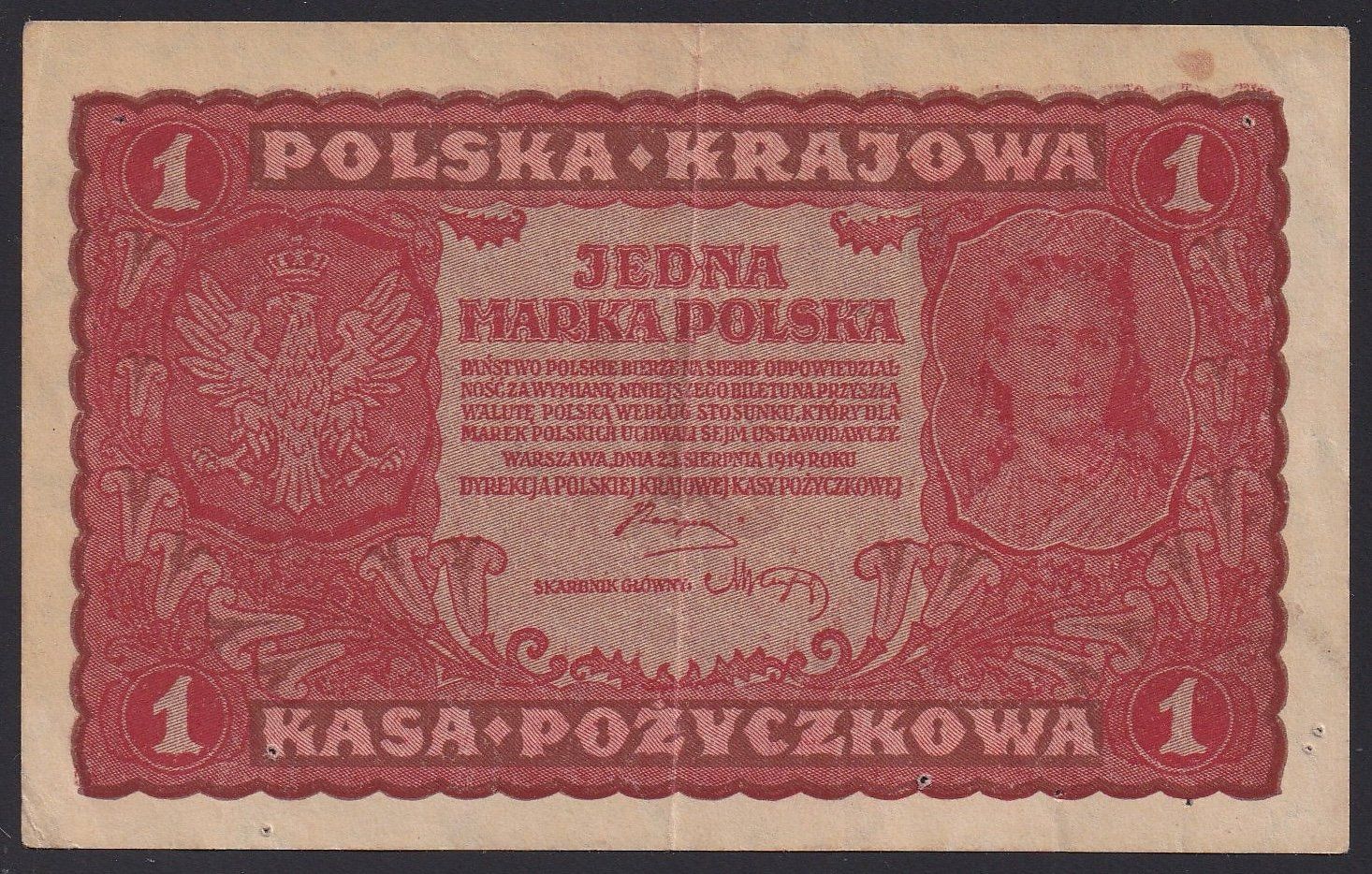 Banconote: Polen 1 Marka 1919 – Usato da Brugg AG venduto da banknoten_muesli