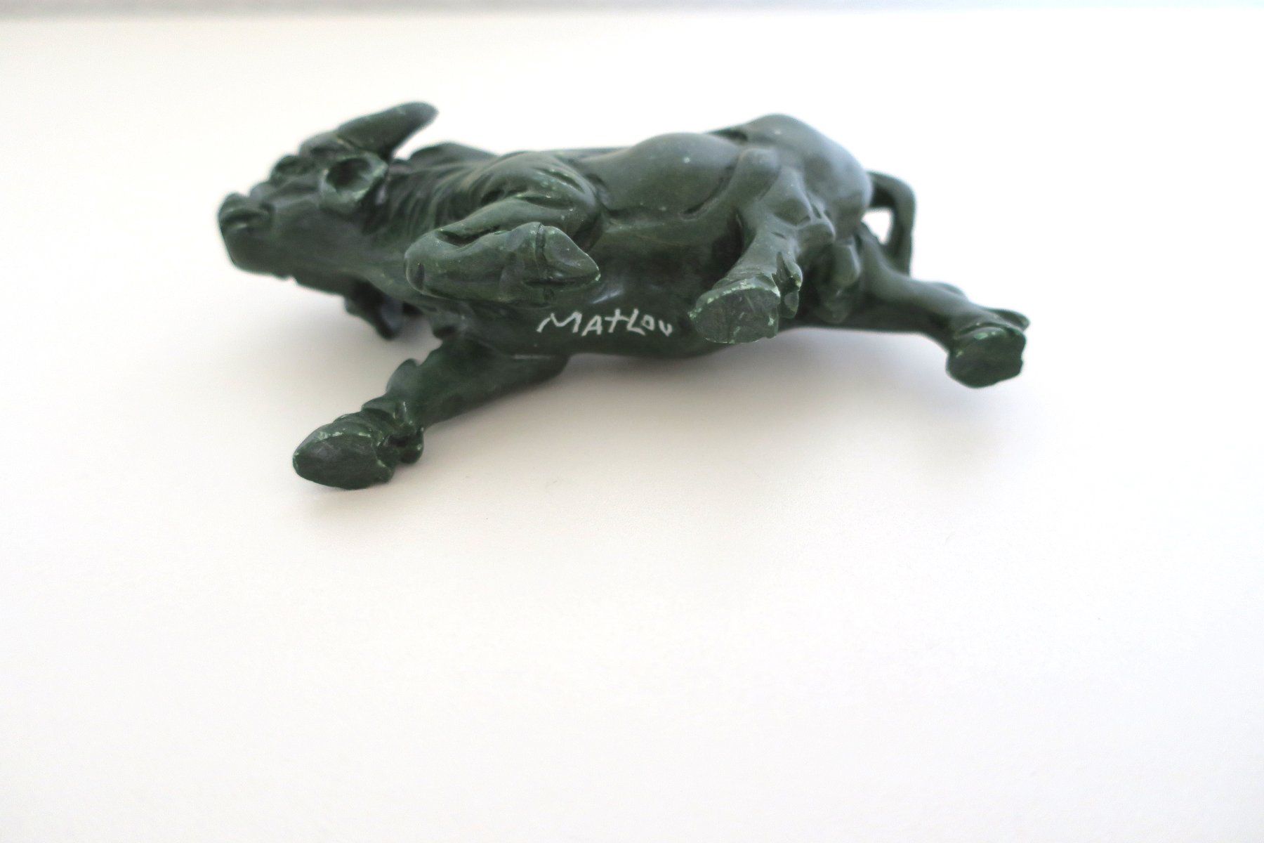 Statuette: Grosse Verdit Figur Büffel Halbedelstein – Usato da Staad SG venduto da 4bu4 2