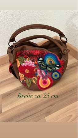 Desigual Handtasche, braun mit bunten Details, Top Zustand!