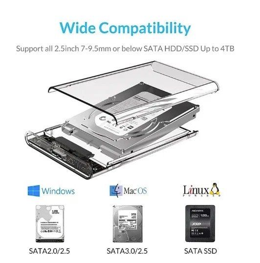 Unità & Adattatore: USB 3.1 2,5" Festplatten Externes Gehäuse  SATA SSD HDD – Nuovo (secondo la descrizione) da Kirchdorf AG venduto da csnmclub 1