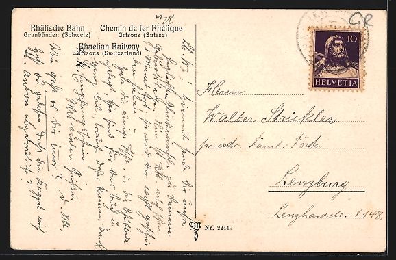 Cartoline postali: AK Chur, Vue Generale – Usato da Berlin venduto da bartko-reher 1