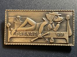 Basler Fasnachtsplakette Silber 1959/Top Zustand