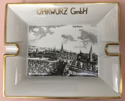 Aschenbecher Solothurn mit Stadtansicht Porzellan