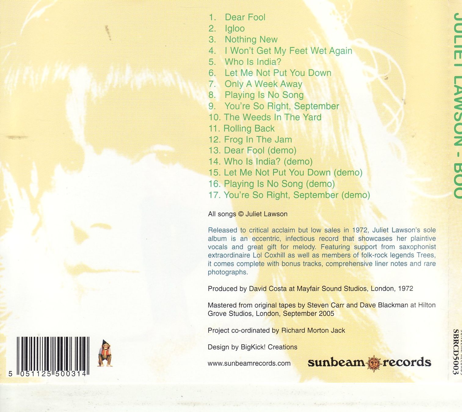 CDs: Juliet Lawson – Boo – Neu (gemäss Beschreibung) aus Boussens von catfood01 1